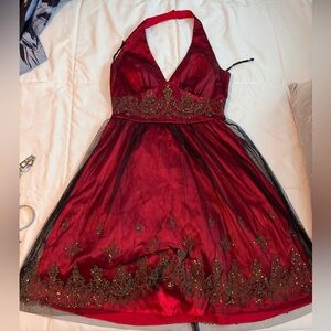 Woman’s formal halter dress